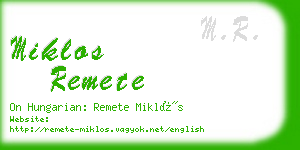 miklos remete business card